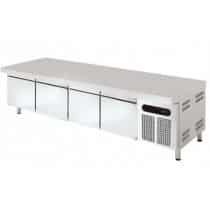 Soubassement réfrigéré, froid positif, 4 portes,295 L, mono 230 V