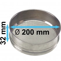 Tamis d'analyse en acier inox Ø 200 x H 32 mm maille 3.15 mm