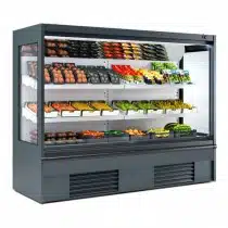 Vitrine murale groupe incorporé pour fruits et légumes étagères inclinables L 1250 mm