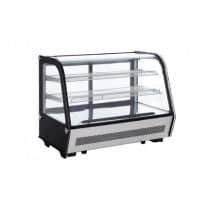 Vitrine réfrigérée panoramique à poser vitre arrondie L 880 mm 160 W +2 / +12°C