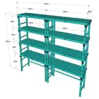 Rayonnage plastique charge lourde à niveaux sur mesure