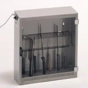 Armoire de stérilisation 25 couteaux 1 porte avec grille en tôle découpée