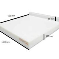 Bloc de découpe polyéthylène, adossé, L 1300 x P 700 x H 100 mm, sur mesure