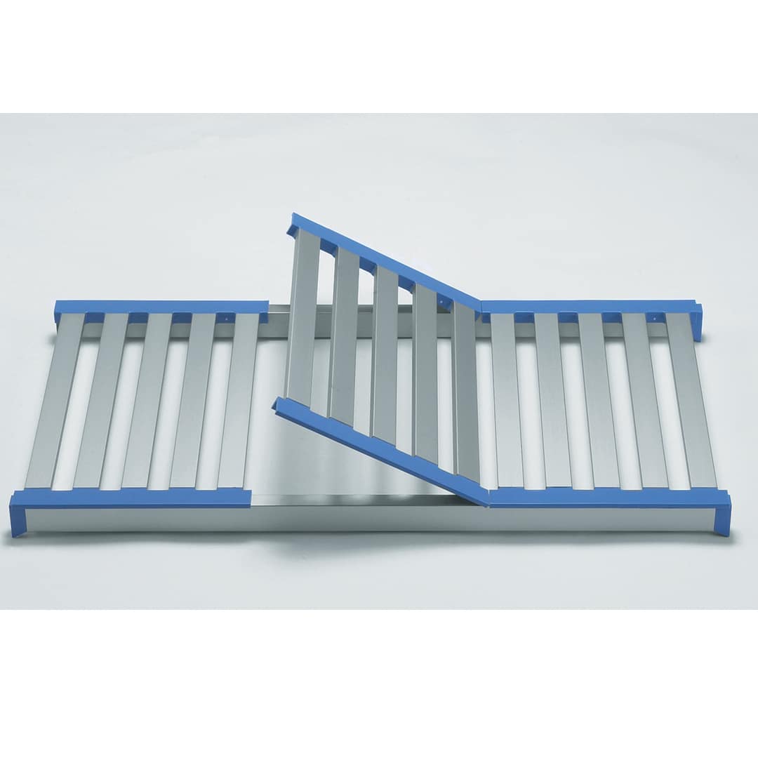 Etagère à clayettes aluminium anodisé P 560 mm, pour rayonnage