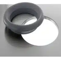 Trou-vide déchets bords tombés + collerette caoutchouc pour meubles et tables sur mesure, disposé à droite