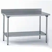 Table inox adossée avec étagère L 1500 x P 500 x H 850 mm fabrication sur mesure