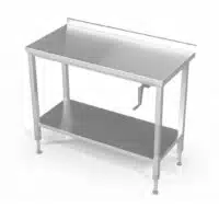 Tables de travail confor'table réglables par manivelle, centrale avec étagère, prof 700 mm