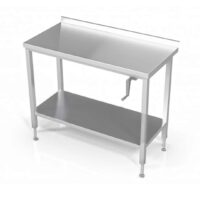 Tables de travail confor'table réglables par manivelle, adossée avec étagère, prof 600 mm