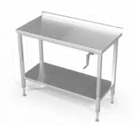 Tables de travail confor'table réglables par manivelle, adossée avec étagère, prof 600 mm