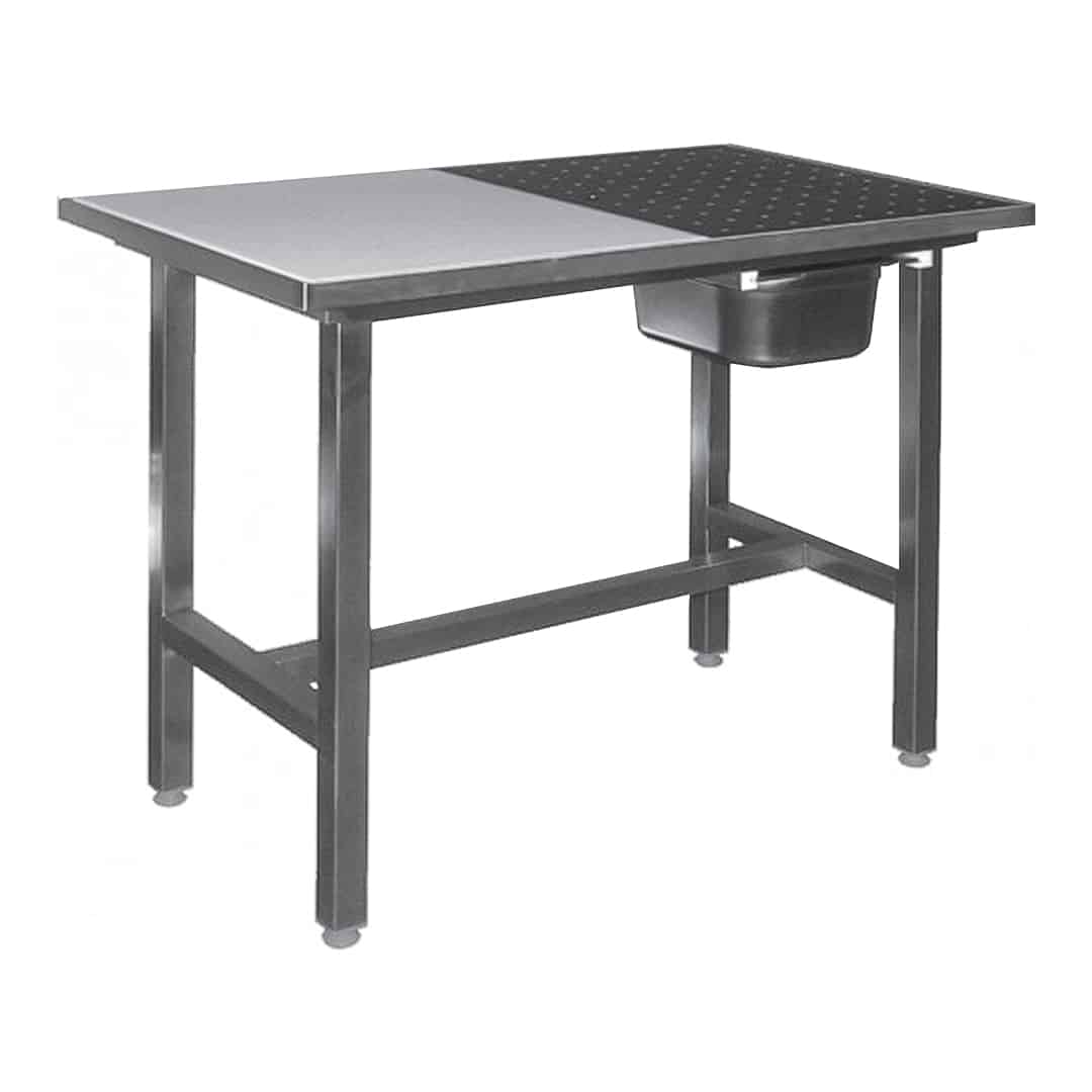Table de dessouvidage mixte centra0le côte à côte, L 1200 x P 600 x H 850 mm