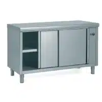 Meuble central à portes coulissantes sur 1 face avec intérieur chauffant profondeur 600 mm 2050 W