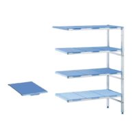 Rayonnage angle clayettes pleines polypropylène à niveaux