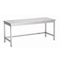 Table centrale sans tablette inférieure, Inox AISI 304, L 2000 x P 600 mm