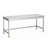 Table centrale sans tablette inférieure, Inox AISI 304, L 2000 x P 600 mm