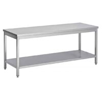 Table centrale avec une tablette inferieure, Inox AISI 430, L 1800 x P 700 mm