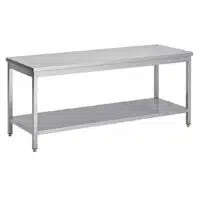 Table centrale avec une tablette inferieure, Inox AISI 430, L 1800 x P 700 mm