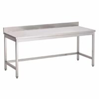 Table adossée sans tablette inferieure Inox AISI 430 L 1600 x P 700 x H 850 mm