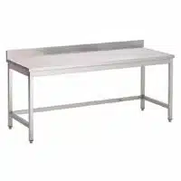 Table adossée sans tablette inferieure Inox AISI 430 L 1600 x P 700 x H 850 mm