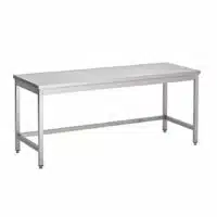 Table centrale sans tablette inferieure Inox AISI 430 L 1090 x P 770 x H 900 mm sur mesure