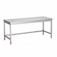 Table centrale sans tablette inferieure Inox AISI 430 L 1140 x P 770 x H 900 mm sur mesure
