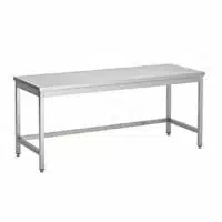 Table centrale sans tablette inferieure Inox AISI 430 L 1140 x P 770 x H 900 mm sur mesure