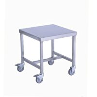 Table de travail avec renfort en H INOX AISI 430 L 450 x P 450 x H 480 mm avec 4 roues