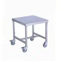 Table de travail avec renfort en H INOX AISI 430 L 450 x P 450 x H 480 mm avec 4 roues