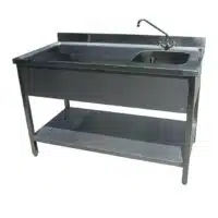 Table du chef Inox AISI 441 soudée bac à droite L 2000 x P 700 x H 900 mm