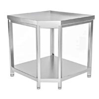 Table d'angle, centrale, inox AISI 201, profondeur 700 mm