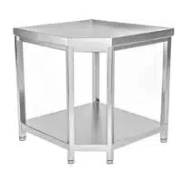 Table d'angle, centrale, inox AISI 201, profondeur 700 mm