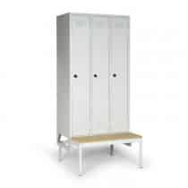 Armoire vestiaire industrie salissante sur banc profondeur 800 mm