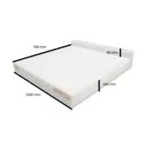 Bloc de découpe polyéthylène, adossé, L 1500 x P 700 x H 100 mm, sur mesure