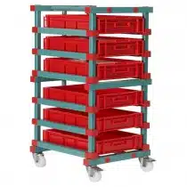 Chariot à glissières 6 niveaux, pour bacs L 600 x P 400 x H 120 mm