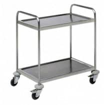 Chariot de service en inox AISI 201 2 niveaux