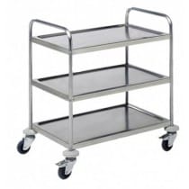 Chariot de service en inox AISI 201 3 niveaux