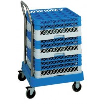 Chariot porte casiers de lave-vaisselle abs avec barre de poussée