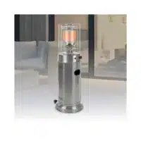 Chauffage de terrasse lounge inox à gaz avec roues et poignée