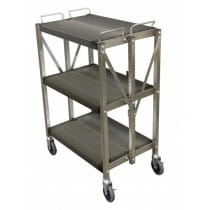 Desserte inox pliante 3 niveaux L 680 mm