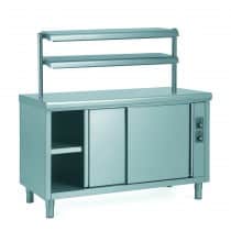 Etagère 2 niveaux, avec niveau inférieur infra-rouge, pour meubles chauffants, en inox, hauteur 630 mm