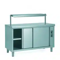 Etagère dessus chauffant 1 niveau pour meubles chauffants en inox hauteur 360 mm