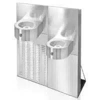 Fontaine à eau murale 2 plats pour adultes et enfants système modulaire semi-encastrable jet d'eau