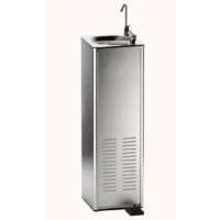 Fontaine d'eau froide REFRESH P ZC INOX avec TC 2 robinets panneau avant pédale 24V - 230V