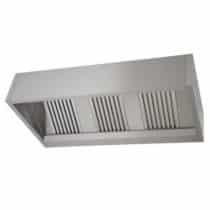 Hotte murale rectangulaire inox AISI 430 sans moteur L 3480 mm x P 900 mm x H 540 mm, sur mesure