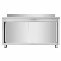 Meuble de rangement cuisine adossée, en inox AISI 201, profondeur 700 mm