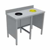 Meuble de tri ouvert avec ou sans rampe à plateaux longueur 1200 mm