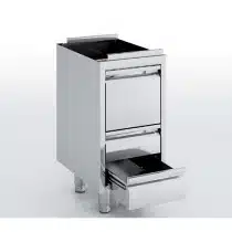 Meuble neutre sans dessus, 3 tiroirs 1 x 200 mm et 2 x 100 mm