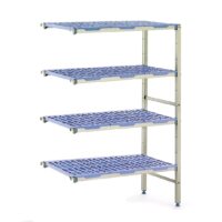 Rayonnage monté en angle clayettes aluminium anodisé à niveaux