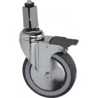 Roulette pivotante à goujon, avec frein, l'unité