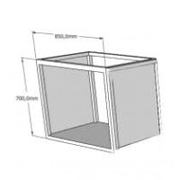 Table armoire ouverte sans porte Inox AISI 430 L 850 x P 560 x H 700 mm sans pieds et sans étagère sur mesure