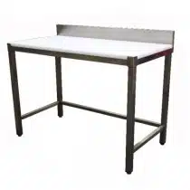 Table de découpe adossée inox AISI 430 L 1800 x P 700 x H 850 mm sur mesure